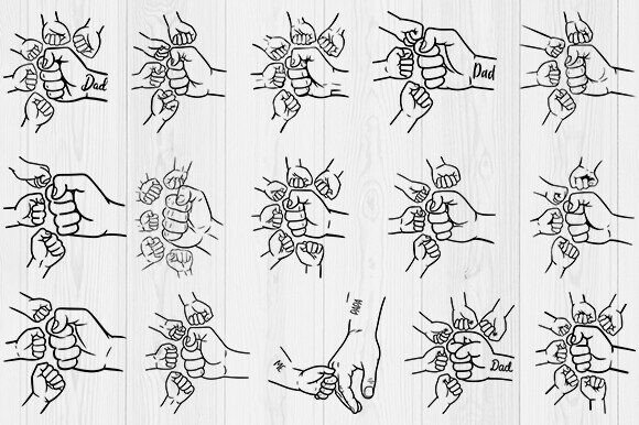 Download Father's Day Fist Bump Set Svg Bundle - Fist bump set Collection