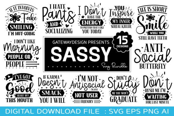 Download Sassy Svg Bundle, Funny Design, Farmhous - Sassy svg Collection
