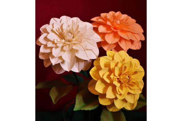 Download Yellow Dahlia Paper Flowers Templates - Paper flowers Collection