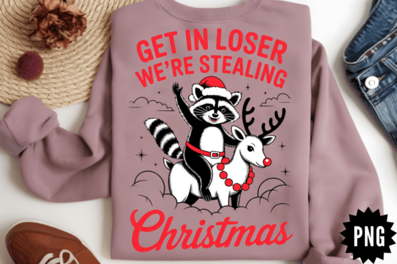 Download Funny Raccoon Christmas PNG Design - Premium Resources