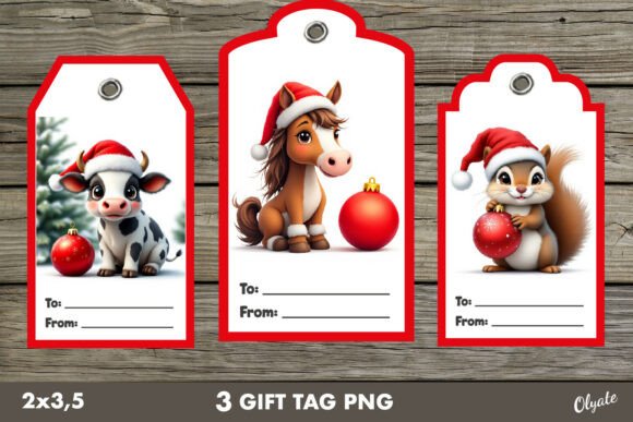 Download Christmas Gift Tag PNG. Cute Animal - Christmas gift tag png Collection