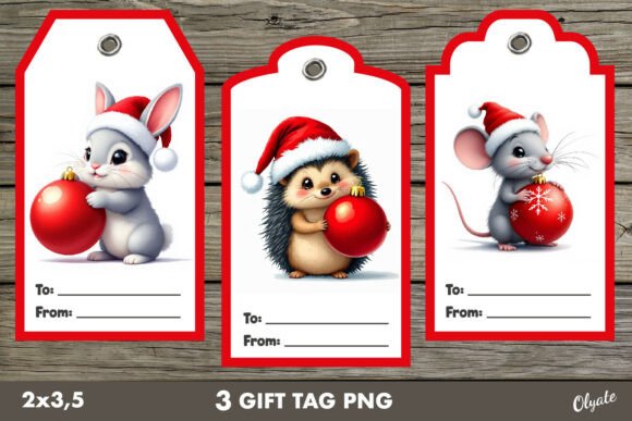 Download Christmas Gift Tag PNG. Cute Animal - Christmas gift tag png Collection